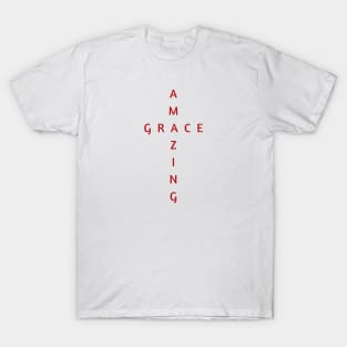 AMAZING GRACE CROSS/MAROON T-Shirt